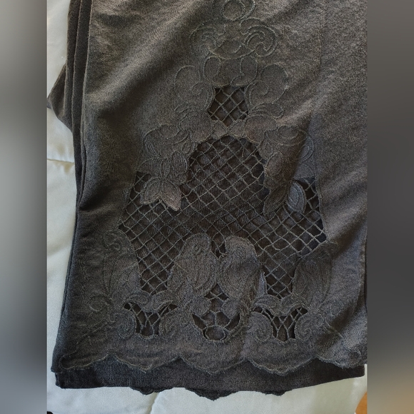 Zara Brown Boho Flowy Embroidered Cutout Wide Leg Casual Pull On Pants Small - Picture 7 of 7